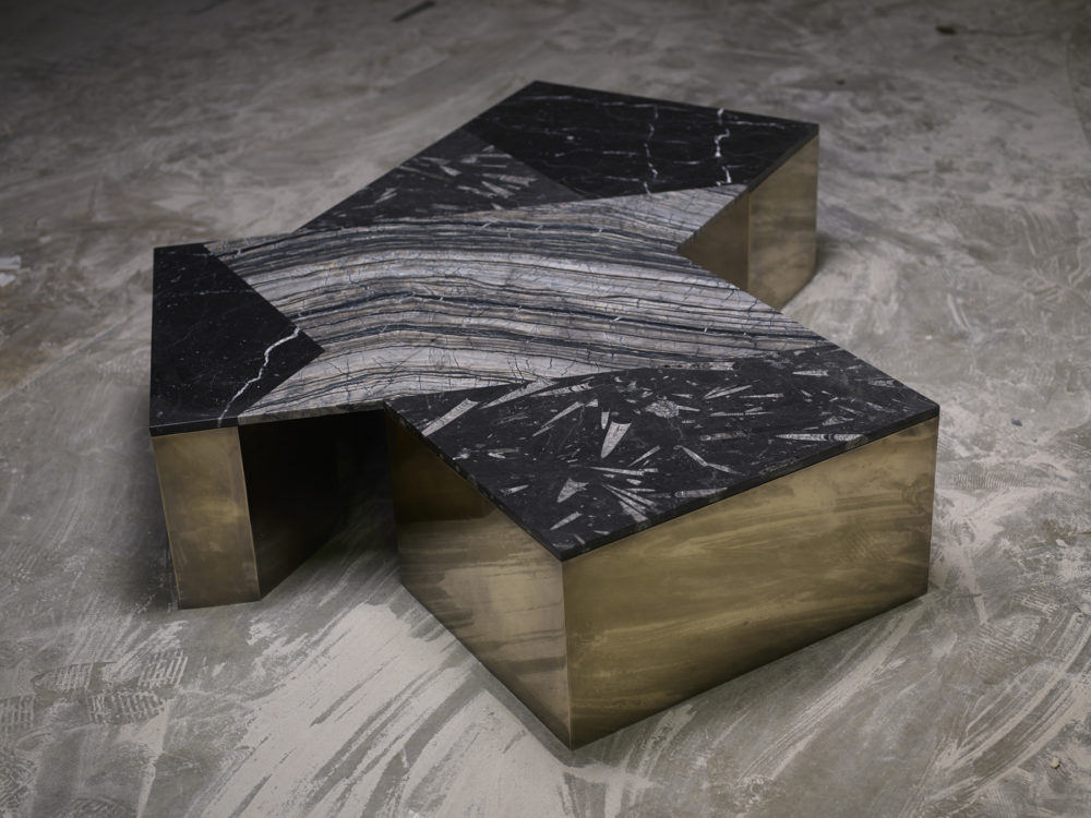 Black Mixed Marble Coffee Table, 2017